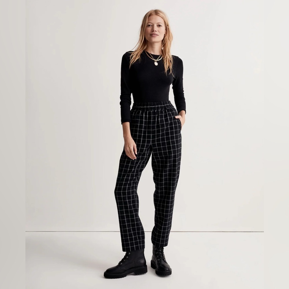 Madewell Huston Pants in Black Plaid Sz. S